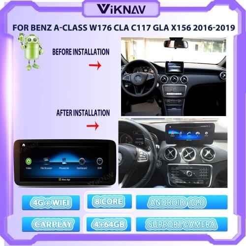 Car Radio For BENZ A-CLASS W176 CLA C117 GLA X156 2016-2019 Android10.0 GPS Navigation Stereo Unit Multimedia Player Auto Radio