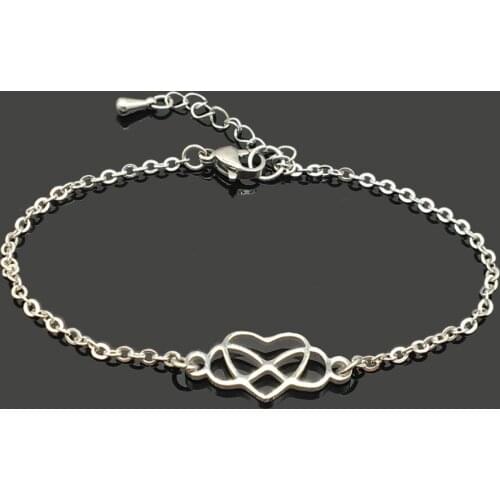 Infinity Love Charm Stainless Steel Chain Bracelet High Quality Stainless Steel Love Pendant Chain Bracelet For Women Girls