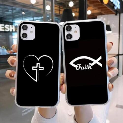 Faith Christian Religious Jesus Phone Case Transparent for iPhone 11 12 mini pro XS MAX 8 7 6 6S Plus X 5S SE 2020 XR