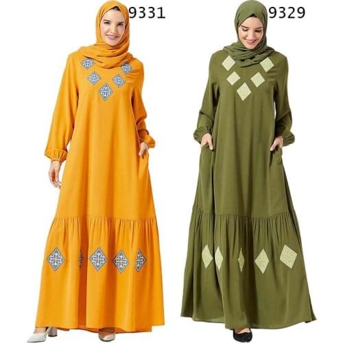 Elegant Embroidery Abaya Maxi Dress Hijab Muslim Long Robe Gowns Vestidos Kimono Middle East Eid Ramadan Arab Islamic Prayer