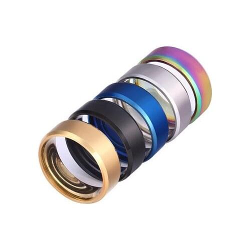 Smooth Stainless Steel Couple Rings Gold Simple 4MM Women Men Lovers Wedding Jewelry Engagement Gifts