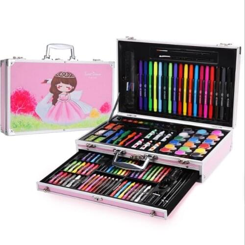 123 aluminum box childrens painting pen set Kindergarten painting tools gift art supplies watercolor pens