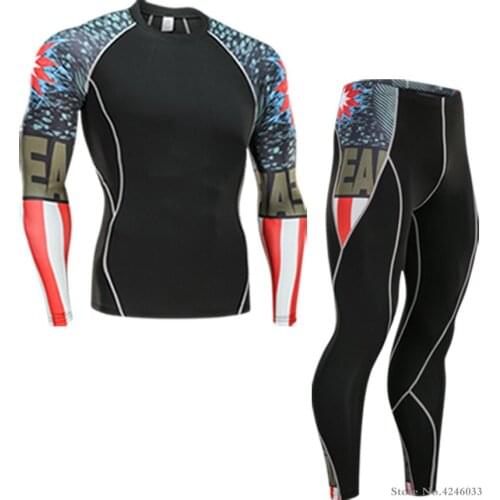 Compression pants mens Autumn and winter running tights trousers fitness pants elastic marathon quick-drying