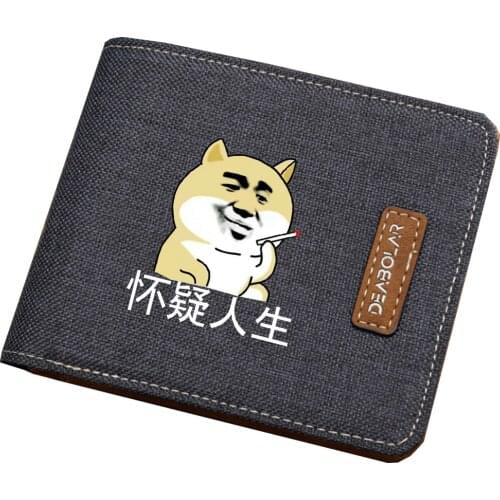 Anime doge cosplay wallet student coin Card purse Men women short printing Carteira wallet teenagers purse