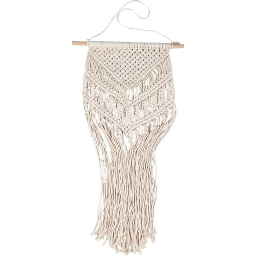 Macrame Woven Wall Hanging Boho Chic Bohemian Home Geometric Art Decor Beautiful Apartment Dorm Room Decoration