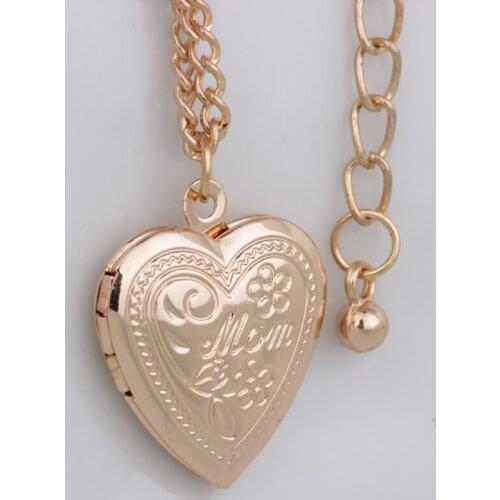 N128 Fashion jewelry moms gift with blessing put into... flower pattern heart shape flocket pendant necklace