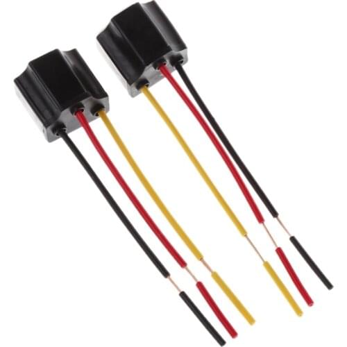 2021 New H4 9003 Car Female Ceramic Headlight Extension Light Socket Adapter 12V