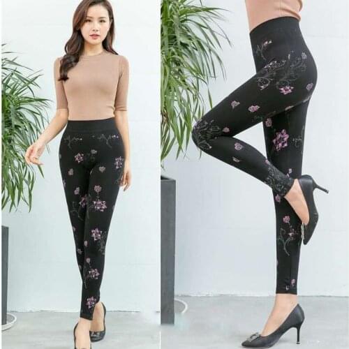 2020 New Summer Women Flower Printed Leggings Fashion Ladies Slim High Elastic Modal Pants Skinny Casual Workout Trousers T145
