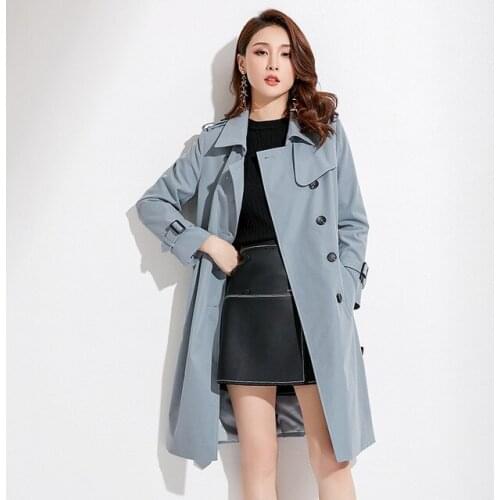 New Spring Autumn Winter Casual Classic Trench Coat Sashes Double Breasted Vintage Overcoats Slim Windbreaker Outerwear Female