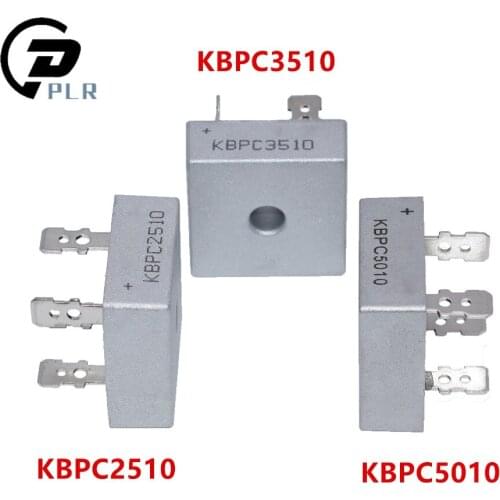 2pcs Single phase rectifier bridge KBPC2510/KBPC3510/KBPC5010 Metal Case Bridge Rectifier