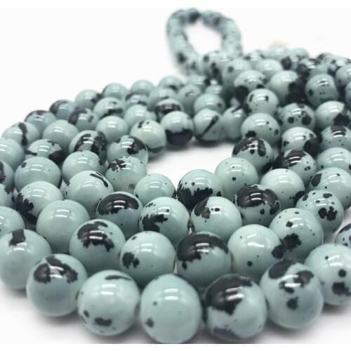 Wholesale 6 8 10 mm Beautiful Intarsia Glass Loose Spacer Charm Beads Pattern Making Bracelet Necklace Jewelry #03