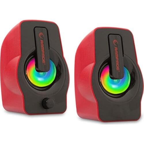 RAMPAGE RMS-G7 FALSETTO 2.0 6 WATT RGB LED GAMING USB 1 + 1 SPEAKER BLUE-RED