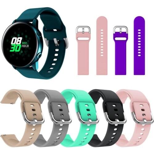 New 20mm Silicone Watchband For Samsung Galaxy Watch Active 42mm Gear S2 Sport Replacement Bracelet Band Strap For SM-R500