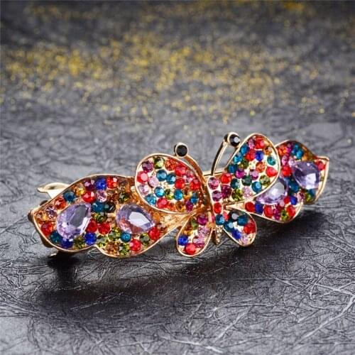 Top Hairpins Crystal Butterfly Barrettes Fashion Hair Jewelry Great Rhinestone Flower Hair Clips Wedding Hair Accessories