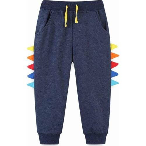 Jumping Meters Cartoon Boys Thin Cotton Pants Spring Autumn Barbed Shape Navy Blue Trousers Casual Children Clothing 2-7years