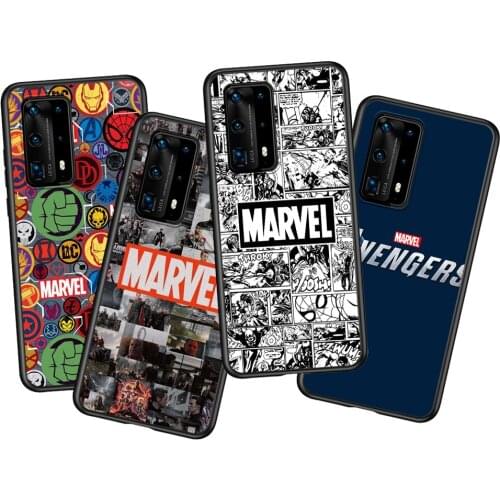 Marvel Logo Avengers Silicone Cover For Huawei P40 P30 P20 Pro P10 P9 P8 Lite RU E Mini Plus 2019 2017 Soft Phone Case