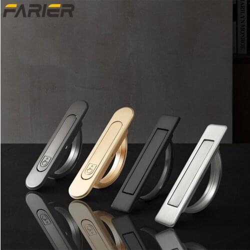 Tatami Hidden Door Handles Zinc Alloy Recessed Flush Pull Cover Floor Cabinet Handle Black Silver Furniture Handle Hardware