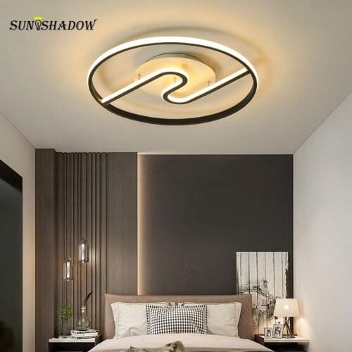 Modern LED Ceiling Light Luminaires Black Color Bedroom Living room Dining room Home Ceiling Lamp Led Lighting Fixture 110V 220V