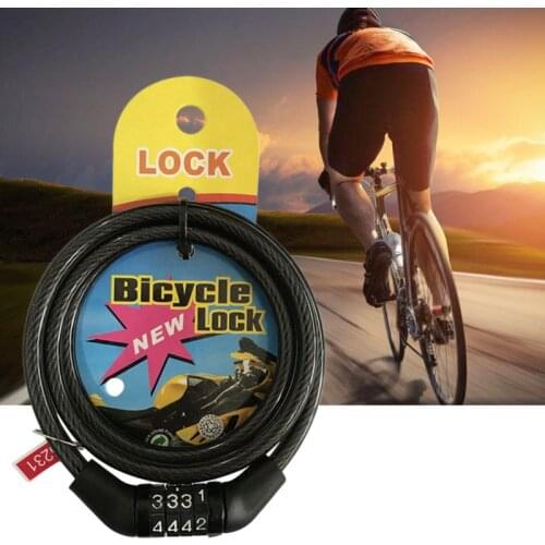 Bicycle Cable Lock 110cm 4 Bit Digital Code Lock Anti-theft Safety Lock Without Key for c.cling Bike Riding