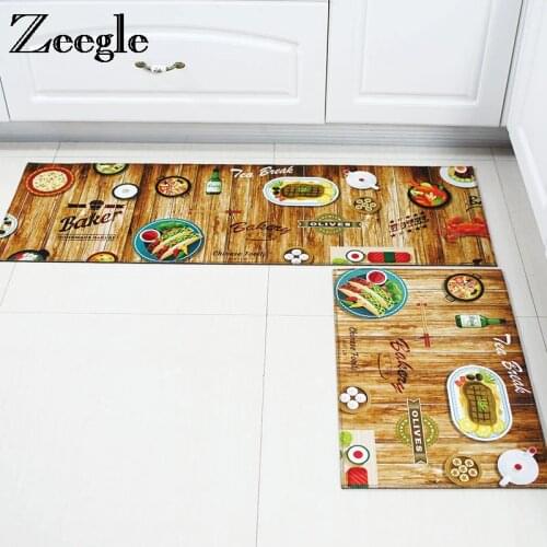 Zeegle Wood Painting Kitchen Rugs Door mat Anti-slip Area Rug For Living Room Coffee Table Floor Mats Bathroom Mats Bedside Rugs