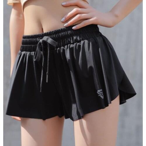 QUESAHRK Women Summer Marathon Running Shorts Quick Dry 2 in 1 Yoga Skirt Sports Fitness Sexy Loose Short Pants