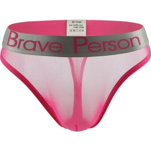 Men Low Waist See-through Bulge Pouch Erotic T-back Panties Letter Print Waistband Briefs Underwear Open Butt G-string Thongs