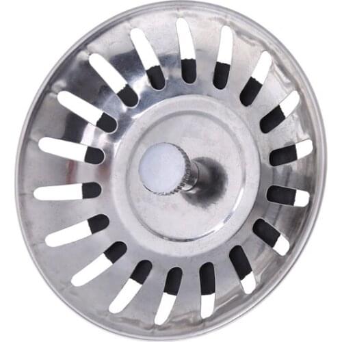 1Pc Kitchen Waste Stainless Steel Sink Strainer Plug Drain Filter Stopper Basket Drainer