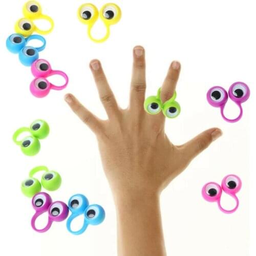 10Pcs Funny Big Eye Finger Rings Puppets Cartoon Eyeballs Children Kids Toy