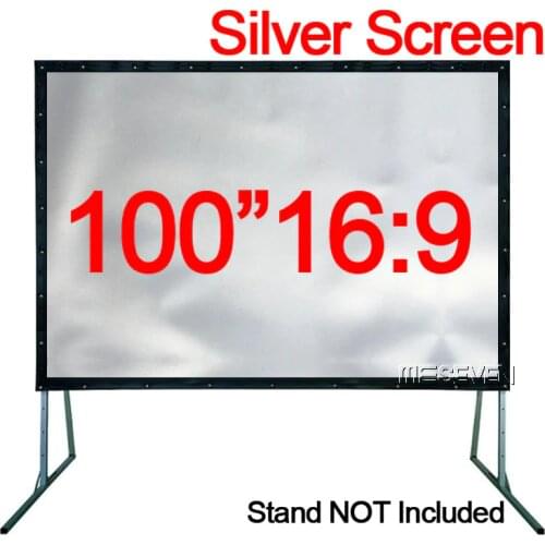 100-300 inches 16:9 Portable High Quality PVC Metal Silver Front Projection Screen Curtain for Any 3D Smart DLP Movie Projectors