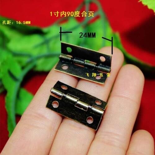 100pcs 24*10MM 90 degrees flat hinge Wooden boxes built Hinge Small hinge Positioning Hinge 90 degree metal hinges Wholesale