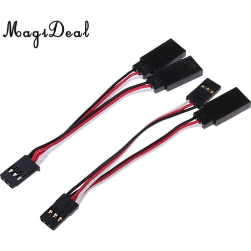 MagiDeal 2Pcs Metal Y-Harness Male Female Plug 2 in 1 Convert Wire Harness for Futaba JR Servo/ESC Remote Control Parts Acce