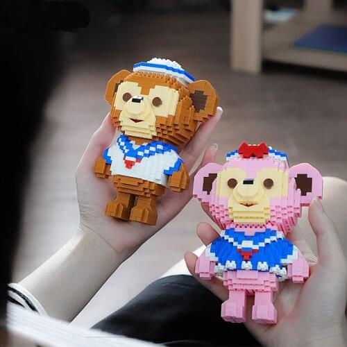 801pcs+ Duffy Bear Diamond Blocks Mirco 3D Model ShellieMay Cartoon Mini Building Bricks Figures For Children Blocks Toys