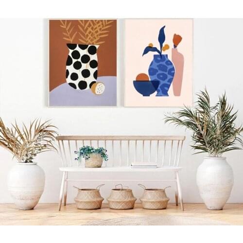 Abstract Wall Art Watercolor Paintings Colorful Vases Nordic Canvas Posters Prints for Living Room Bedroom Corridor Decoration