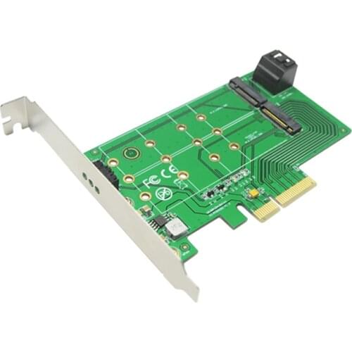 SSD Adatper PCIe x 4 to NGFF(PCIe) SSD+SATA to 2 x NGFF(SATA) Convert Card M.2 B Key + M.2 M Key
