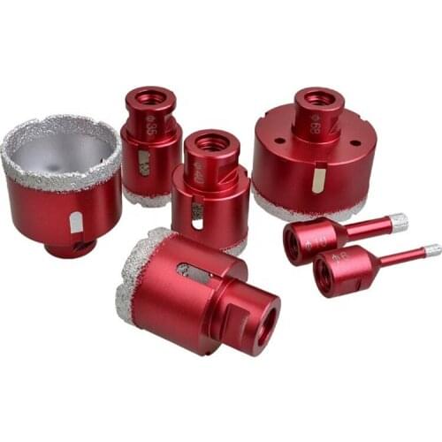 M14 Vacuum Brazing Diamond Drill Bit Concrete Granite Marble Tile Reaming Opener 2PCS 6-45MM