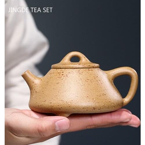 Authentic Yixing Tea Pots Purple Clay Stone Scoop Teapot Beauty Kettle Raw Ore Handmade Teaware Chinese Tea Ceremony Gift 190ml