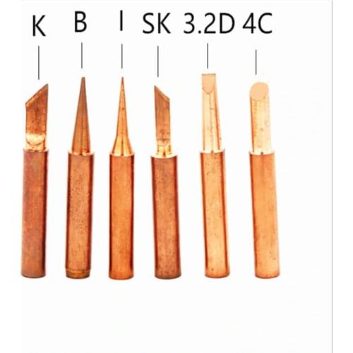 Free shipping 6 kinds pure copper Iron tip 900M-T soldering tip for hakko soldering rework station soldering iron station