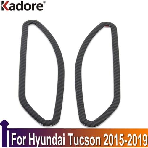 For Hyundai Tucson 2015-2019 Carbon Fiber Inner Door Reflect Side Frame Cover Trim Decoration Sticker Car Interior Accessories