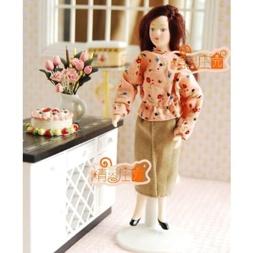 G05-X530 children baby gift Toy 1:12 Dollhouse mini Furniture Miniature rement Floral Blouse lady 1pcs