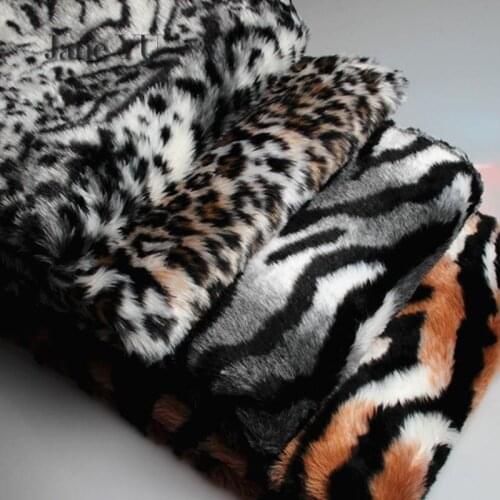 JaneYU Leopard Tiger Pattern Zebra Plush Faux Fur Cloth Costume Faux Fur Clothing Fabric Background Cloth Carpet Fabric