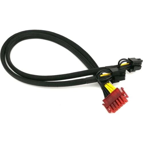 Angitu Black Sleeved 12Pin to Dual 6+2Pin Power Cable for Enermax Modular PSU