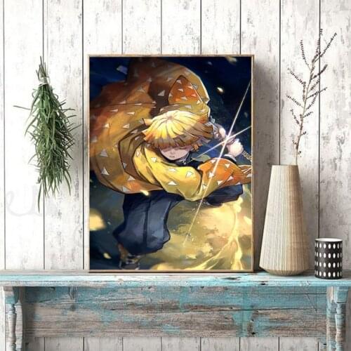 Canvas HD Prints Paintings Cartoon Demon Slayer Wall Art Posters Snow Cute Modern Home Decor Modular Pictures For Living Room