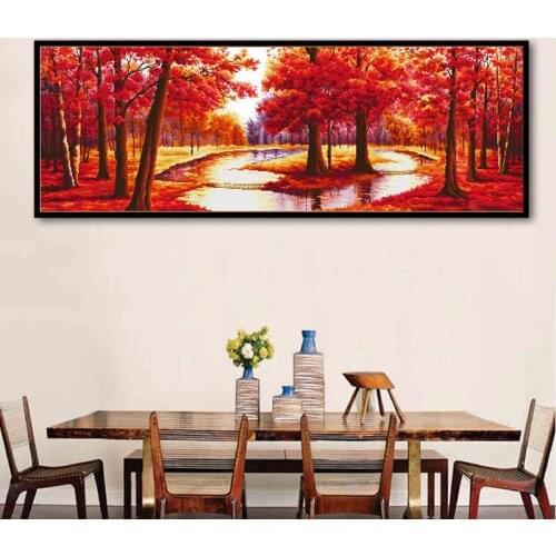 Maple Embroidery Needlework 11CT 14CT Cross Stitch Sets DIY Chinese Cross-stitch Kits for Home Wall Decor