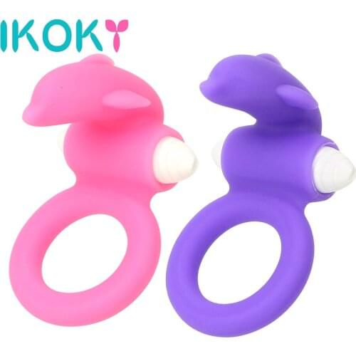 IKOKY Penis Rings Delay Ejaculation Adult Products Sex Toys for Men Vibration Cock Rings Clitoris Stimulator G spot Sex Shop