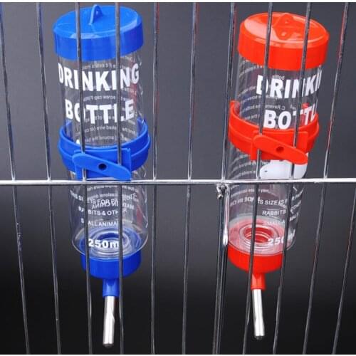 Small Pet Water Bottle Plastic Drinking Fountain Upside Down Fountain Kitten Hamster Rabbit Guinea Pig Squirrel 80ML/125ML/250ML