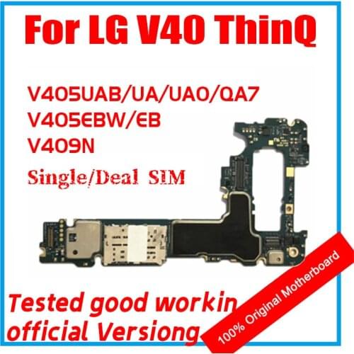 For LG V40 ThinQ Motherboard V405UAB/UA/UAO/QA7 V405EBW/EB V409N Original Replaced Mainboard With Chip Android OS LTE 4G Support