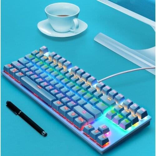 K7 Mechanical Keyboard Wireless keyboard 87 keys Gaming KeyboardBluetooth-USB2.0 Black Switch Blue Switch keybaord for Players