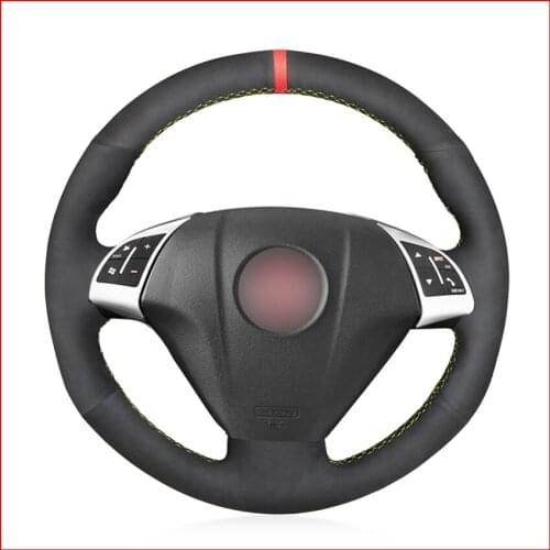 MEWANT Black Suede Hand Sew Steering Wheel Cover for Fiat Grande Punto Bravo Linea 2007-2019 Qubo Doblo Opel Combo Accessories