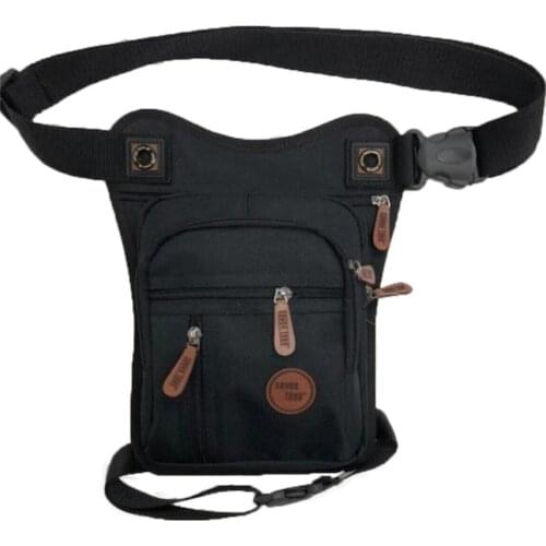 Motorcycle Canvas Fabric Multi-Cavity Waist Leg Shoulder Chest Biker Bag Waterproof Moto Scooter Free Shipping Whip Accessories