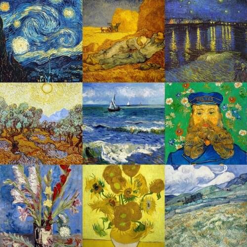 5D DIY Diamond Painting Van Gogh Starry Night Cross Stitch Kit Full square Abstract Mosaic Art Picture of Rhinestones Decor